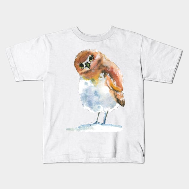 Olllie the Owl Kids T-Shirt by NikkiMokshaDesigns